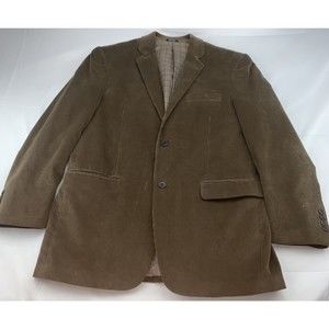 Saddlebred Brown Corduroy Blazer Jacket Sport Coat Mens 40R Cotton 2 Button